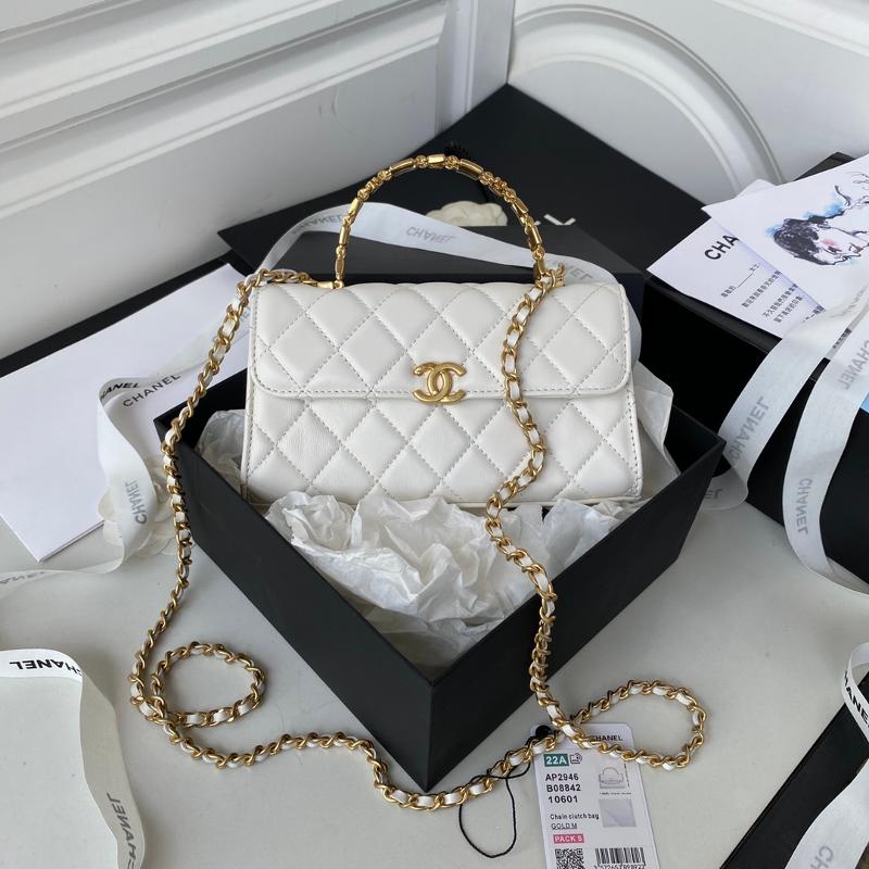 Chanel Handbags AP2946 Sheepskin White